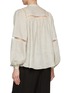 Back View - Click To Enlarge - KITON - Bell Sleeve Cut Out Trim Linen Safari Top