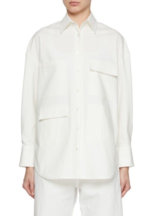 Main View - Click To Enlarge - KITON - Patch Pocket Side Drawstring Shirt