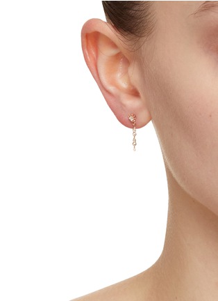 Figure View - Click To Enlarge - MÉTIER BY TOMFOOLERY - Dala Droplet 9K Gold Diamond Single Earring