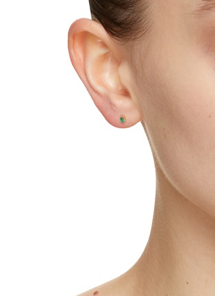 Figure View - Click To Enlarge - MÉTIER BY TOMFOOLERY - 9K Gold Emerald Single Stud Earring