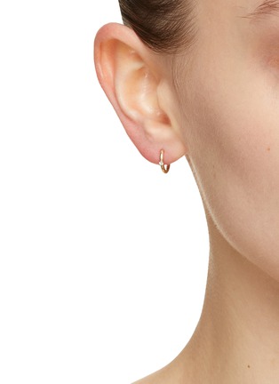 Figure View - Click To Enlarge - MÉTIER BY TOMFOOLERY - 9K Gold Diamond Clicker Single Hoop Earring