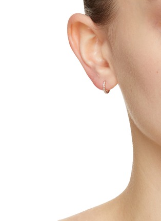 Figure View - Click To Enlarge - MÉTIER BY TOMFOOLERY - 9K Gold Pave White Diamond Original Single Clicker Earring