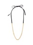 Main View - Click To Enlarge - NUMBERING - 14K Gold Plated Triple Star Leather Strap Necklace