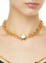 Figure View - Click To Enlarge - NUMBERING - 14K Gold Plated Triple Star Leather Strap Necklace