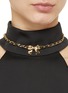 Figure View - Click To Enlarge - NUMBERING - 14K Gold Plated Ribbon Leather Strap Necklace