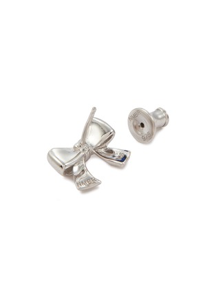 Detail View - Click To Enlarge - NUMBERING - Rhodium Plasted Sterling Silver Ribbon Stud Earrings