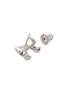 Detail View - Click To Enlarge - NUMBERING - Rhodium Plasted Sterling Silver Ribbon Stud Earrings