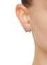 Figure View - Click To Enlarge - NUMBERING - Rhodium Plasted Sterling Silver Ribbon Stud Earrings