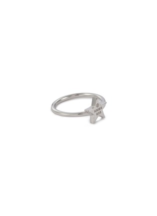 Main View - Click To Enlarge - NUMBERING - Rhodium Plasted Sterling Silver Mini Star Ring