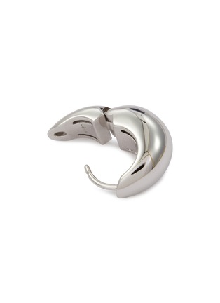Detail View - Click To Enlarge - NUMBERING - Rhodium Plasted Sterling Silver Hoop Earrings