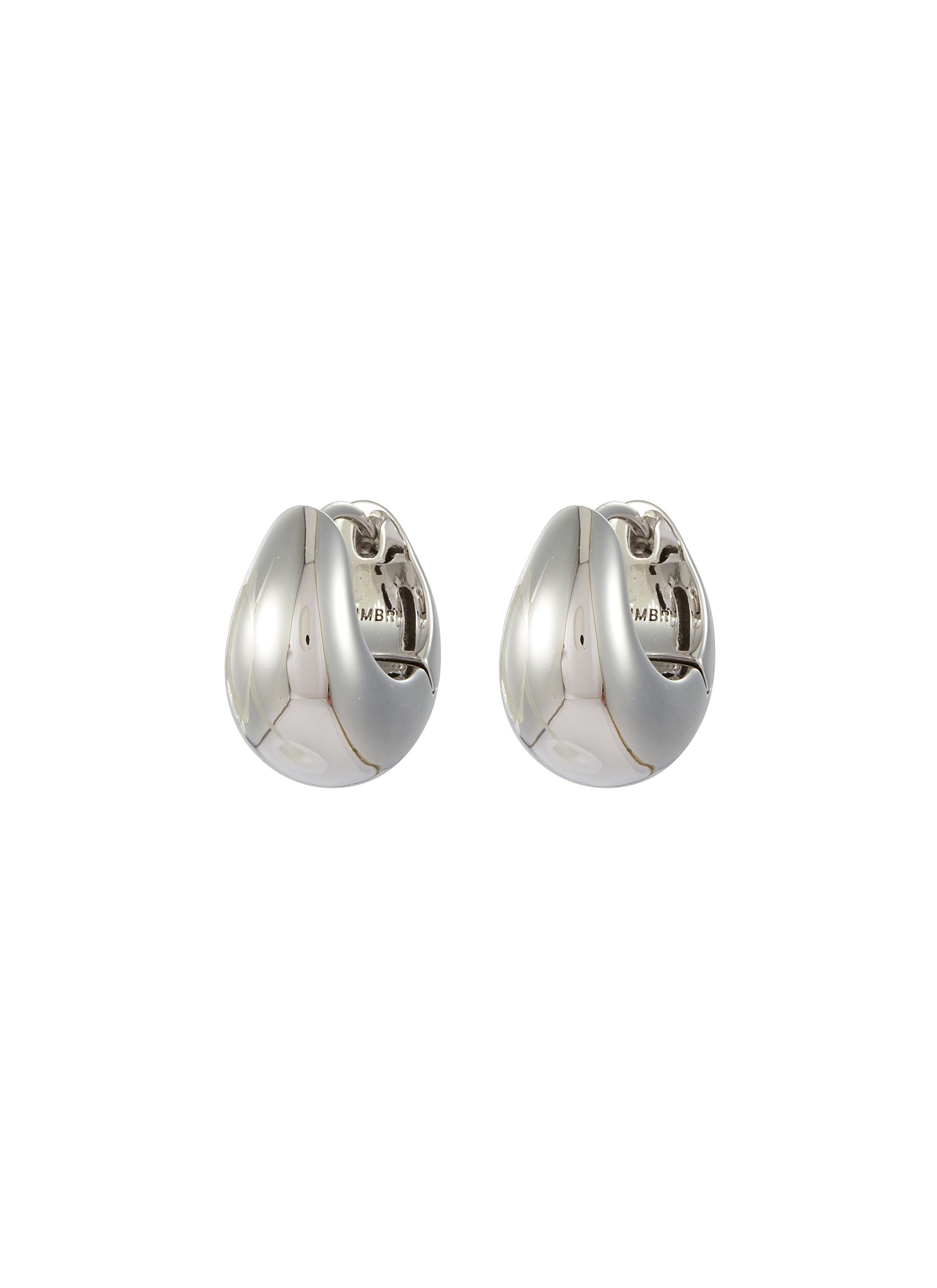 Rhodium Plasted Sterling Silver Hoop Earrings