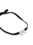 Detail View - Click To Enlarge - NUMBERING - Rhodium Plated Ribbon Leather Strap Necklace