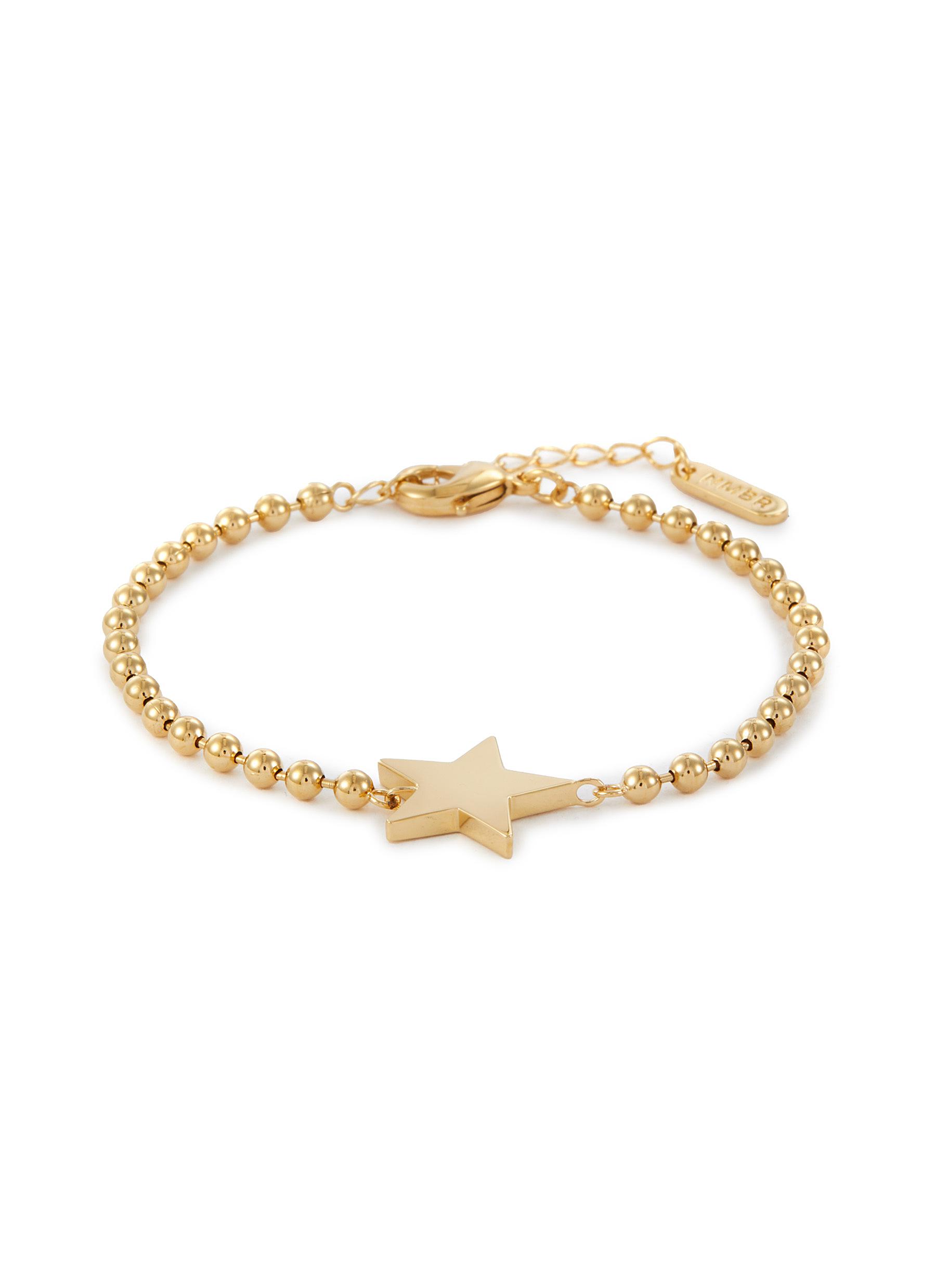 14k Gold Plated Brass Star Point Ball Chain Bracelet