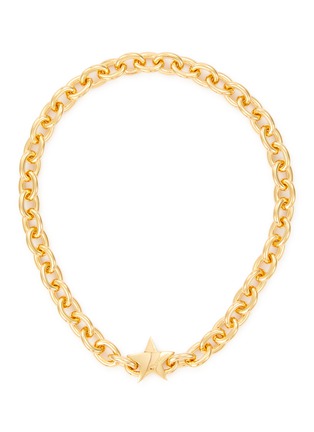 Main View - Click To Enlarge - NUMBERING - 14k Gold Plated Star Clasp Oval Chain Choker
