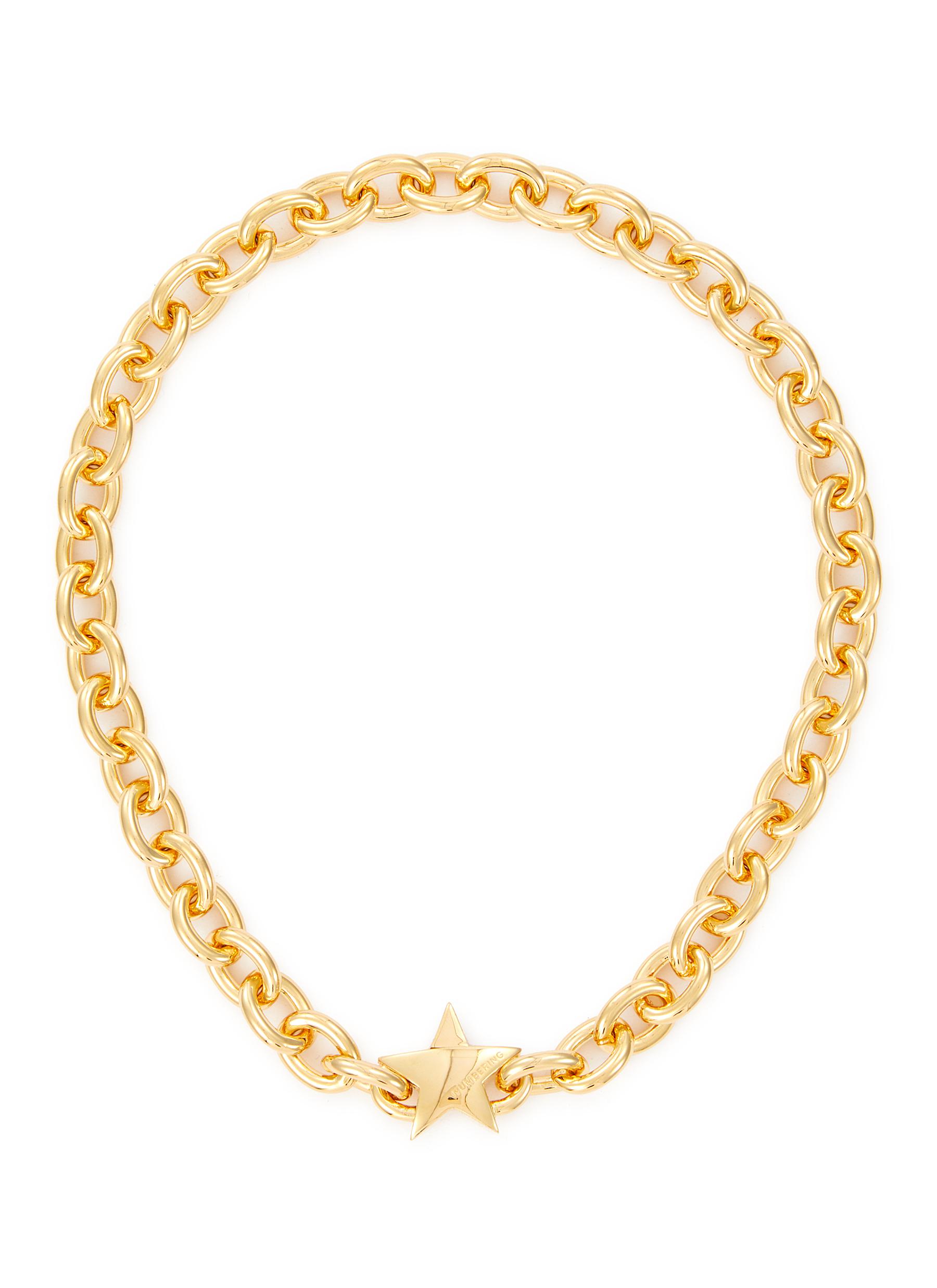 14k Gold Plated Star Clasp Oval Chain Choker