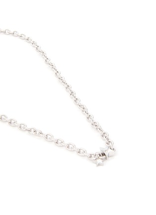 Detail View - Click To Enlarge - NUMBERING - Rhodium Plated Star Clasp Oval Chain Long Necklace
