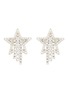 Main View - Click To Enlarge - NUMBERING - Cubic Zirconia Rhodium Plasted Sterling Silver Pavé Star Drop Earrings