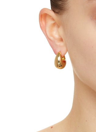 Figure View - Click To Enlarge - NUMBERING - 14k Gold Plated Sterling Silver Hoop Earrings