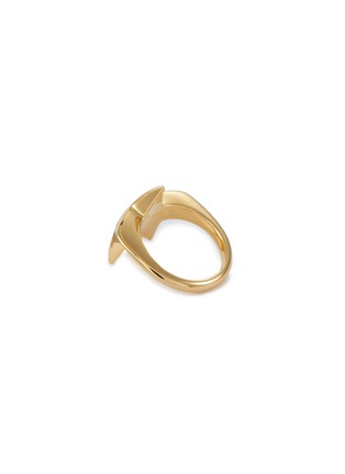 Detail View - Click To Enlarge - NUMBERING - 14k Gold Plated Sterling Silver Star Signet Ring