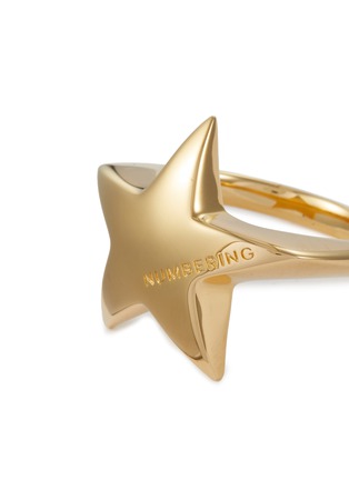 Detail View - Click To Enlarge - NUMBERING - 14k Gold Plated Sterling Silver Star Signet Ring