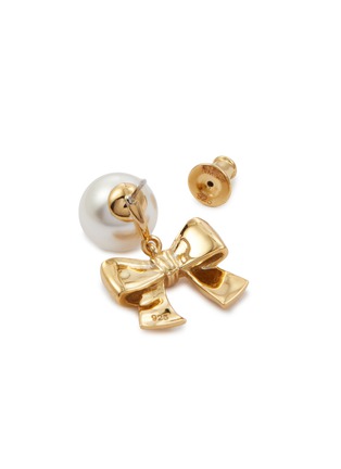 Detail View - Click To Enlarge - NUMBERING - 14k Gold Plated Brass Ribbon Stud Earrings