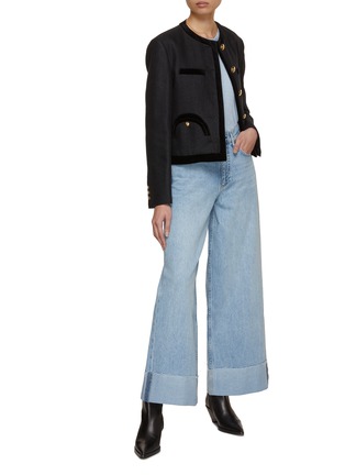 Figure View - Click To Enlarge - RAG & BONE - Sofie Cropped Cuffed Wide Leg Jeans