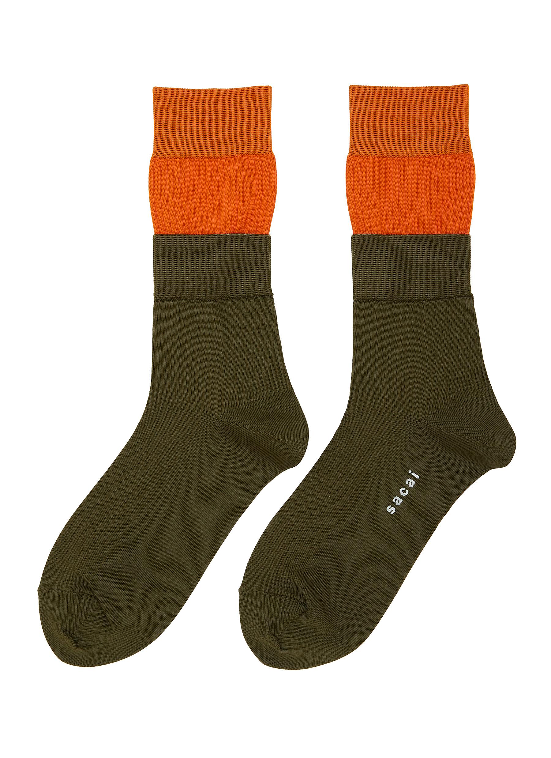 Double Layered Cotton Blend Crew Socks