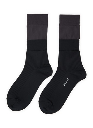 Main View - Click To Enlarge - SACAI - Double Layered Cotton Blend Crew Socks