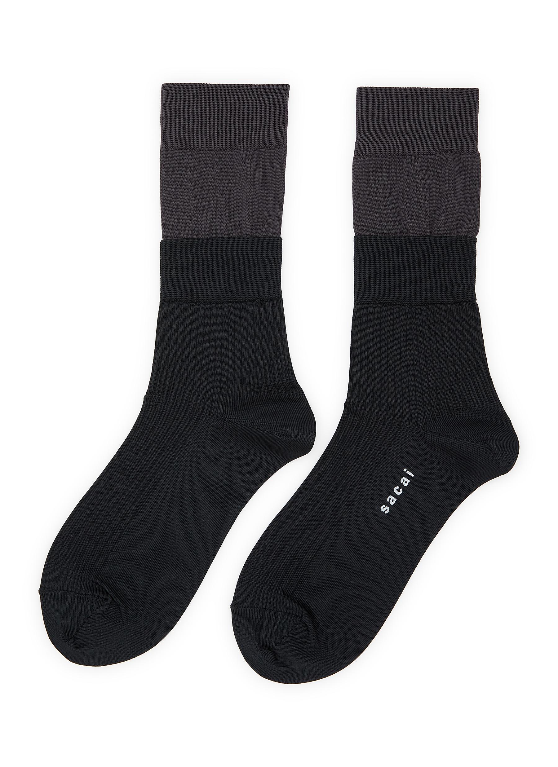 Double Layered Cotton Blend Crew Socks