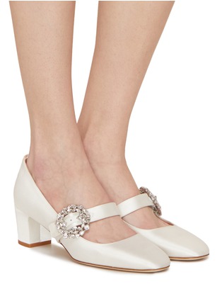 Figure View - Click To Enlarge - SJP BY SARAH JESSICA PARKER - Cosette Bis 50 Crystal Buckle Satin Mary Jane Heels
