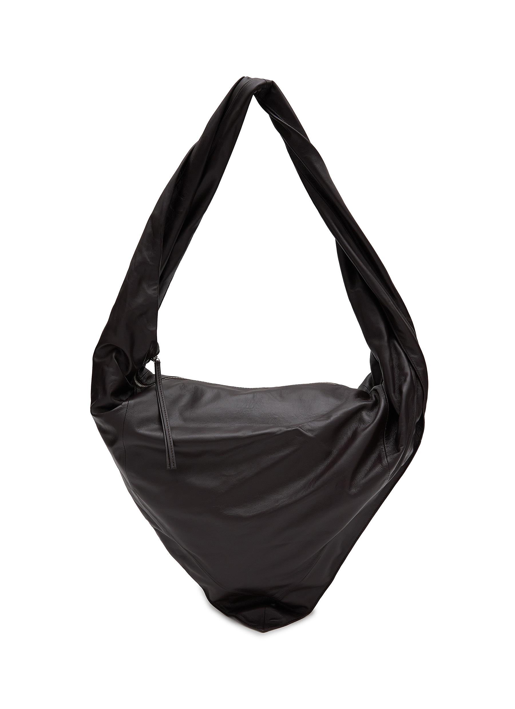 Scarf leather shoulder bag
