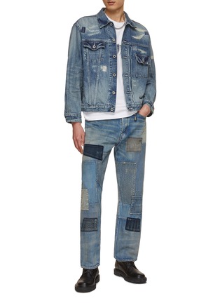 Figure View - Click To Enlarge - FDMTL - Small Patch Distressed Denim Jacket