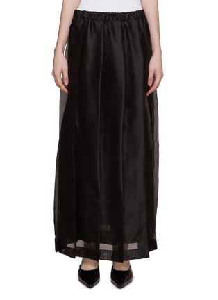Main View - Click To Enlarge - FABIANA FILIPPI - Elasticated Waist Pleated Silk Satin Skirt