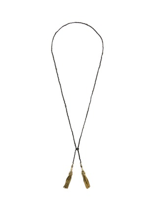 Main View - Click To Enlarge - MARIE LAURE CHAMOREL - Sterling Silver Crystal Silk Long Necklace