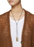 Figure View - Click To Enlarge - MARIE LAURE CHAMOREL - Sterling Silver Crystal Silk Long Necklace