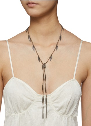 Figure View - Click To Enlarge - MARIE LAURE CHAMOREL - Sterling Silver Crystal Long Necklace