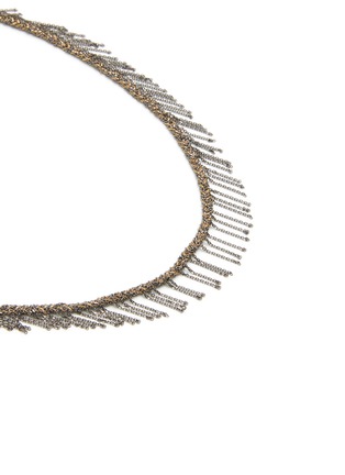 Detail View - Click To Enlarge - MARIE LAURE CHAMOREL - Sterling Silver Crystal Lurex Woven Necklace