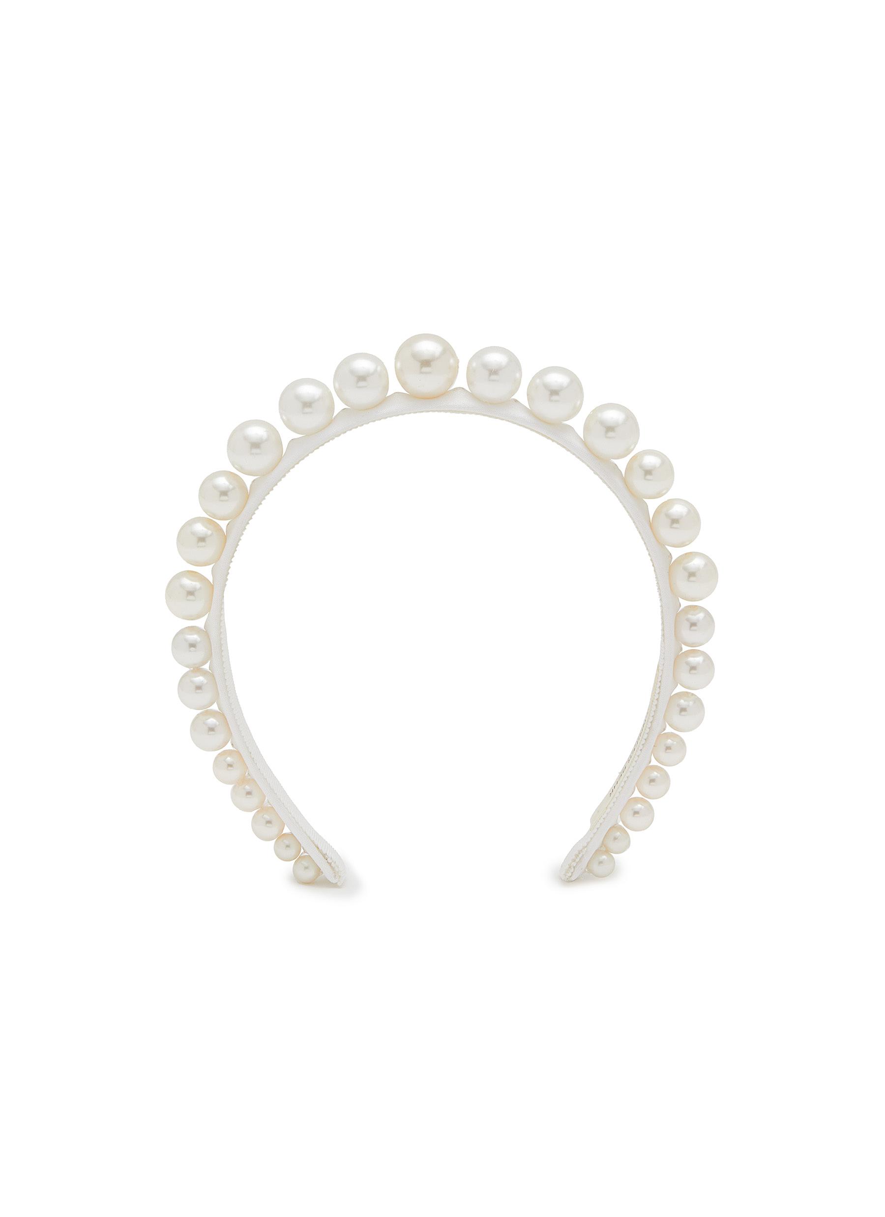 Perlina Hande Embroidered Pearls And Crystals Headband