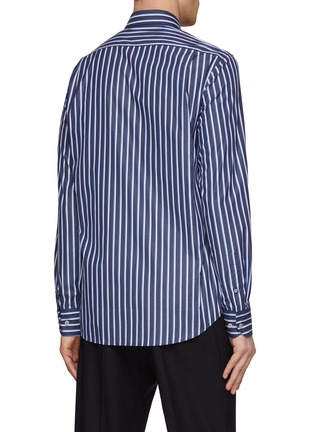 Back View - Click To Enlarge - PAUL & SHARK - Spread Collar Poplin Stripe Shirt