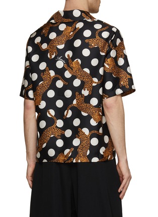Back View - Click To Enlarge - AMIRI - Leopard Polka Dots Silk Bowling Shirt