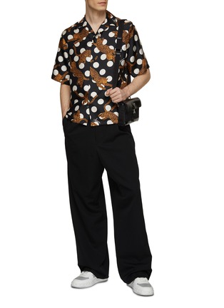 Figure View - Click To Enlarge - AMIRI - Leopard Polka Dots Silk Bowling Shirt