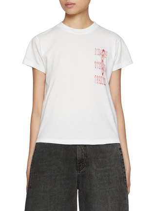 Main View - Click To Enlarge - MM6 MAISON MARGIELA - Logo Print Fitted Cotton T-Shirt