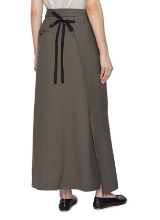 Back View - Click To Enlarge - MM6 MAISON MARGIELA - Wrap Wool Maxi Skirt