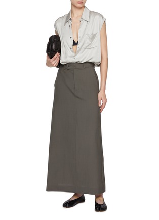 Figure View - Click To Enlarge - MM6 MAISON MARGIELA - Wrap Wool Maxi Skirt