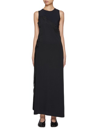 Main View - Click To Enlarge - MM6 MAISON MARGIELA - One Shoulder Lace Dress With Bodysuit