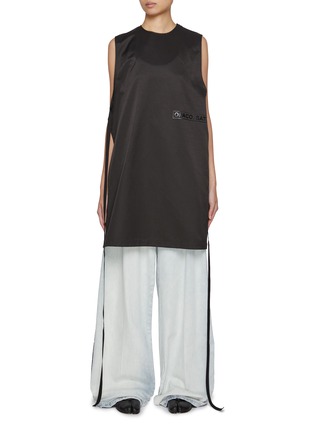 Main View - Click To Enlarge - MM6 MAISON MARGIELA - Printed Tie Slit Tank Top