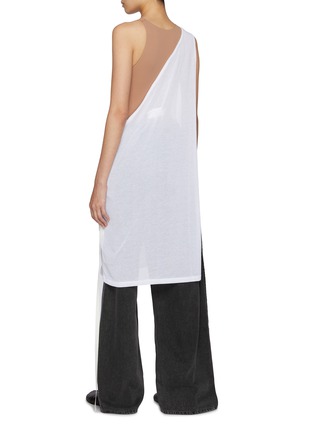 Back View - Click To Enlarge - MM6 MAISON MARGIELA - One Shoulder Tie Cotton T-Shirt