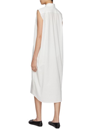 Back View - Click To Enlarge - MM6 MAISON MARGIELA - Oversized Sleeveless Cotton Shirt Dress