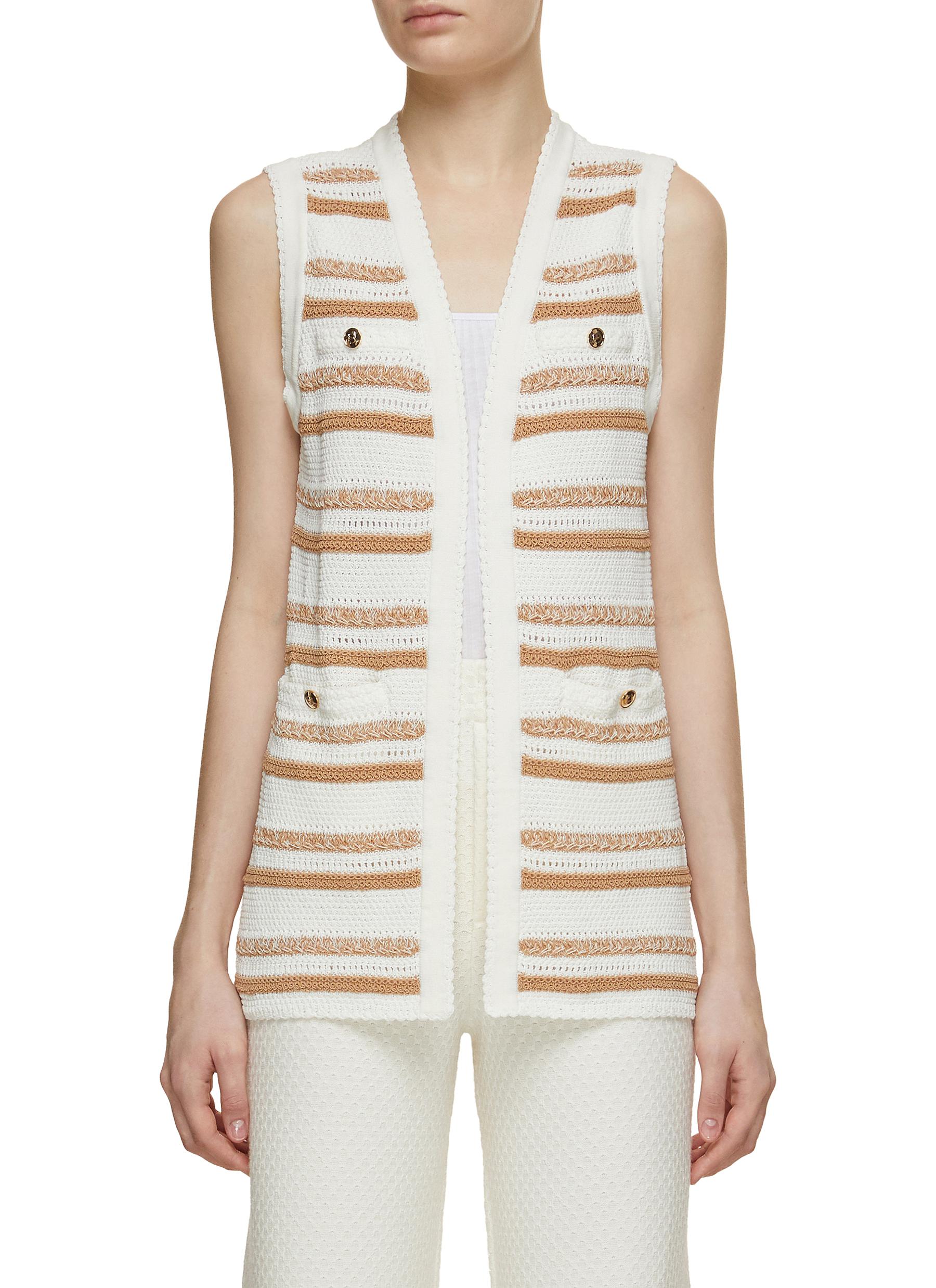 3D Striped Knit Waistcoat