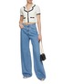 Figure View - Click To Enlarge - CRUSH COLLECTION - Contrast Trim Cropped Shirt